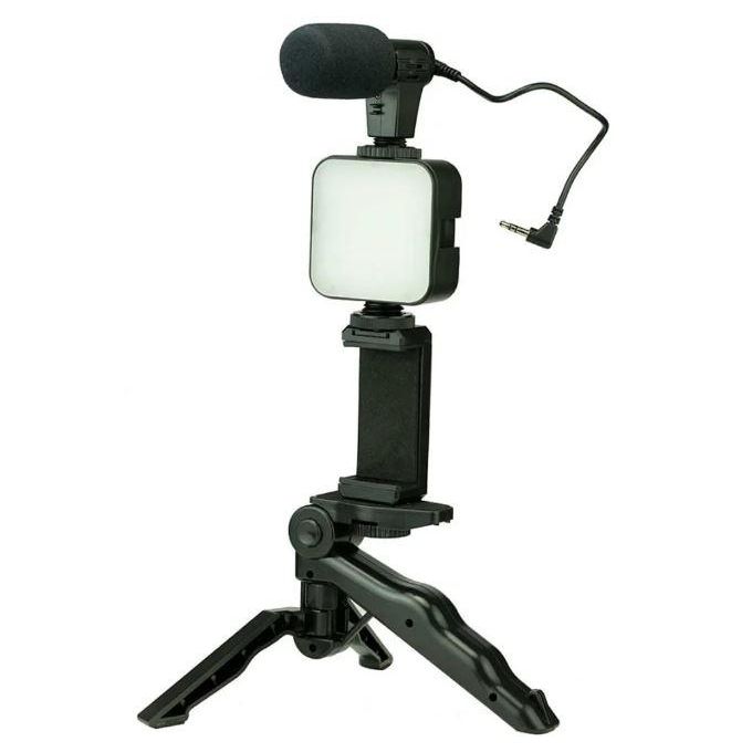 Kit Vlogging Smartphone Complet – Micro Stéréo & Lumière LED pour Créateurs de Contenu