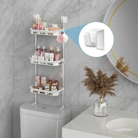 Organisateur de salle de bain à 3 niveaux pour rangement au-dessus des toilettes