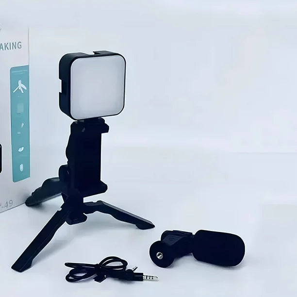 Kit Vlogging Smartphone Complet – Micro Stéréo & Lumière LED pour Créateurs de Contenu
