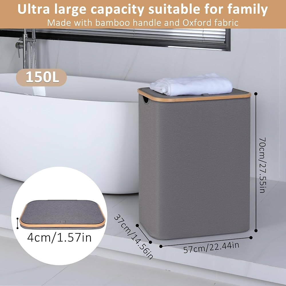 Panier à Linge Double Compartiment avec Sac Amovible – Rangement & Tri Facile