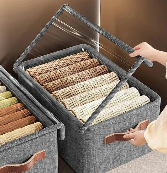 Boîte de Rangement Pliable en Tissu à 9 Compartiments –  2 Organisateurs