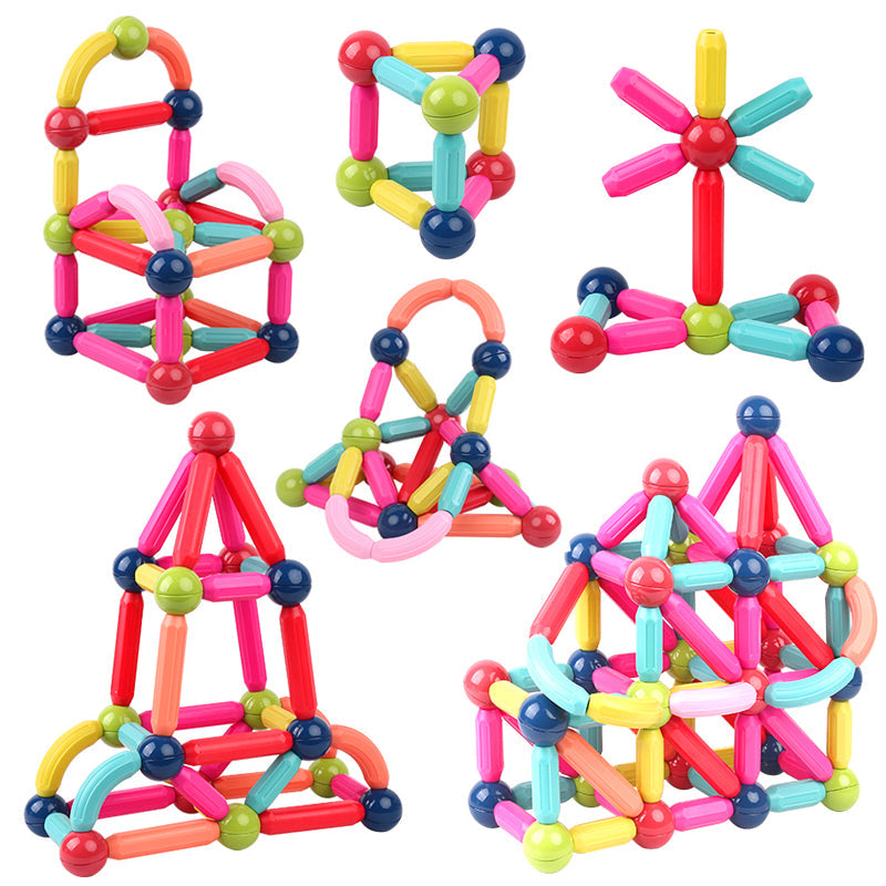 Grand Set de Bâtonnets Magnétiques Éducatifs pour Enfants – Construction & Assemblage