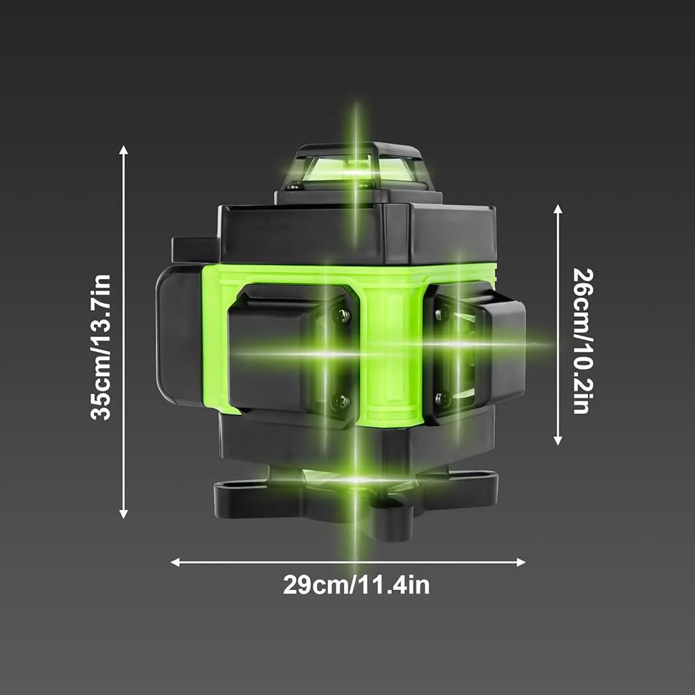Niveau Laser 4D Multifonction – 16 Lignes Autonivelant avec Trépied Réglable et Batterie Rechargeable