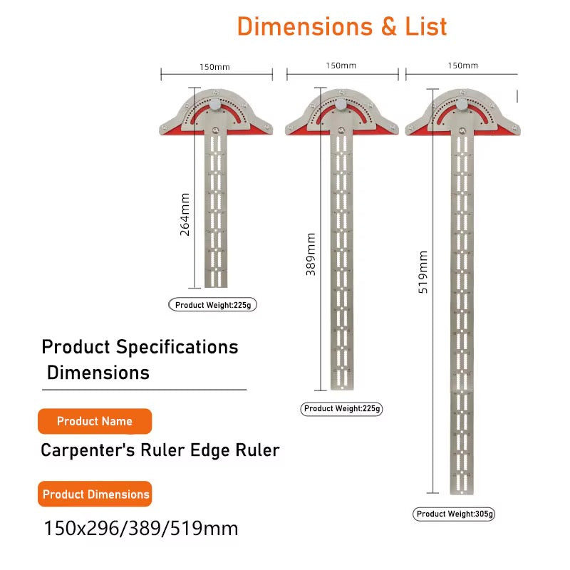 Règle d’Angle Multifonction Industrielle pour Menuiserie