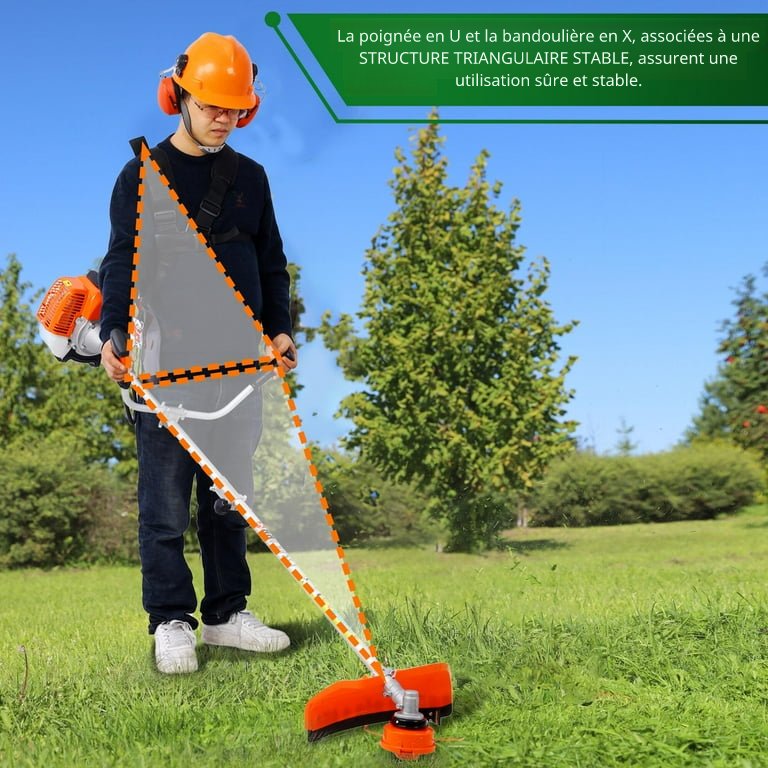 Débroussailleuse Thermique à Essence – Outil de Jardinage Professionnel