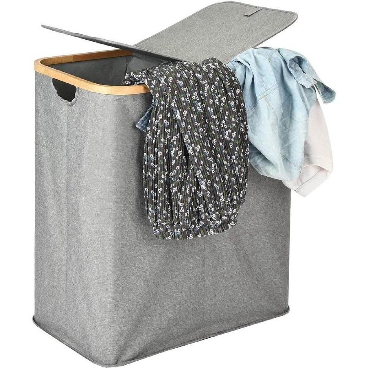 Panier à Linge Double Compartiment avec Sac Amovible – Rangement & Tri Facile