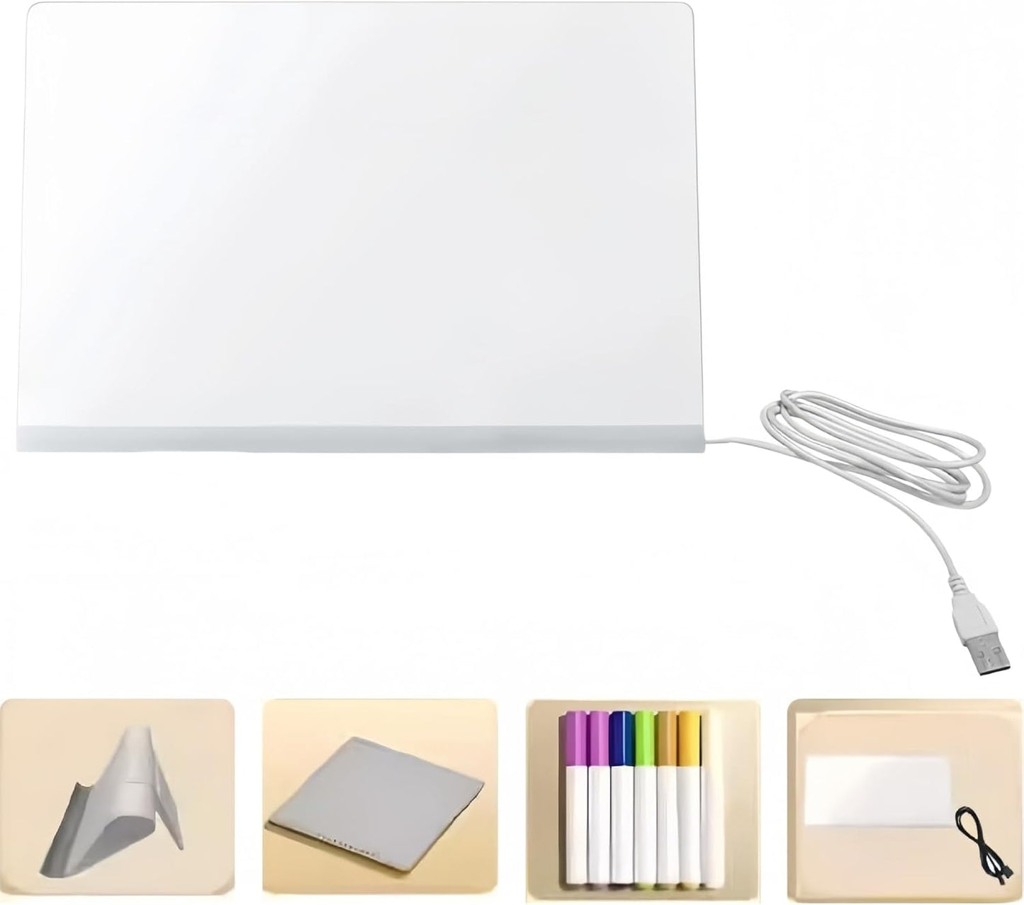 Tablette Lumineuse de Dessin avec Stylos LED Multicolores