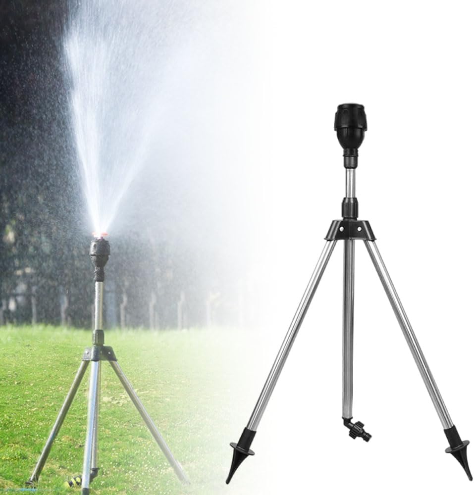 Arroseur de Jardin Rotatif 360° sur Trépied Télescopique – Arrosage Automatique Pelouse & Potager