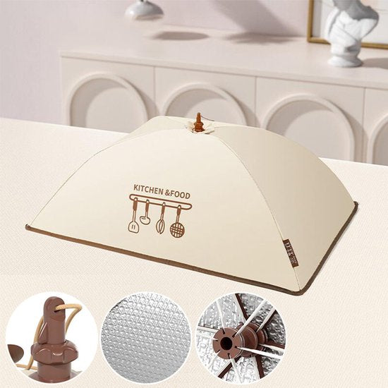 Un couvercle isolant pliable pour garder les plats chauds