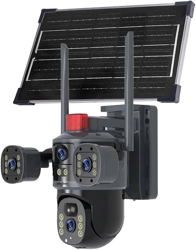 Caméra de Surveillance Extérieure Solaire 4G / WiFi – Triple Lentille 360° | Sécurité Intelligente & Autonome