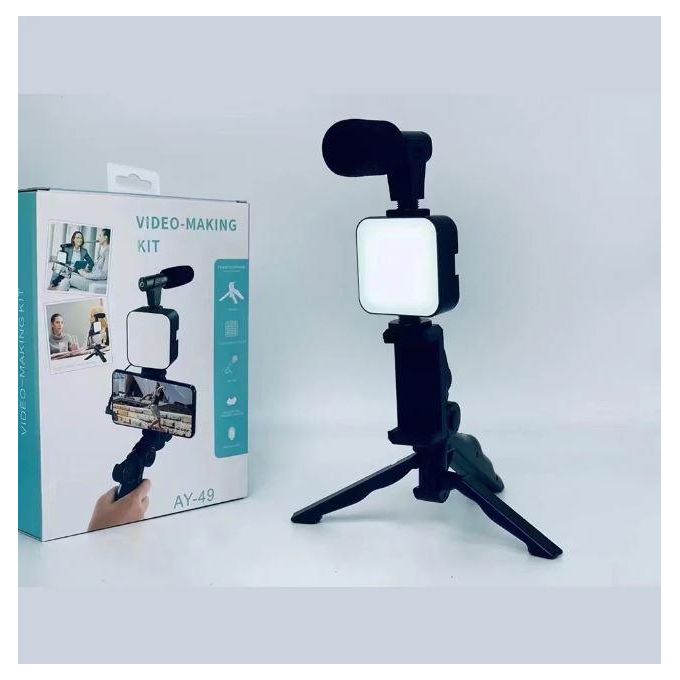 Kit Vlogging Smartphone Complet – Micro Stéréo & Lumière LED pour Créateurs de Contenu