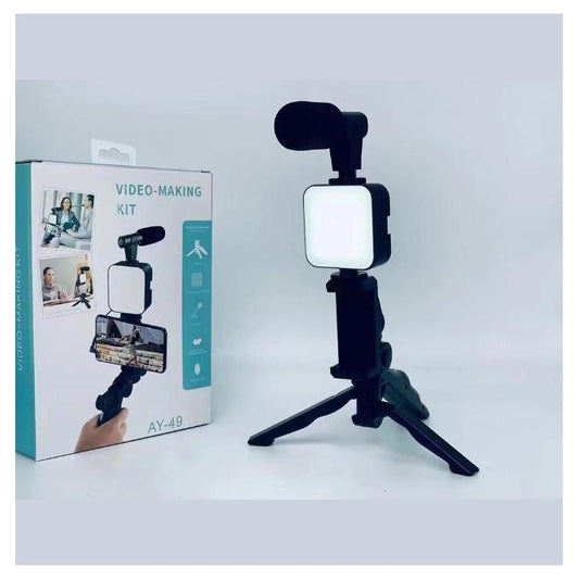 Kit Vlogging Smartphone Complet – Micro Stéréo & Lumière LED pour Créateurs de Contenu