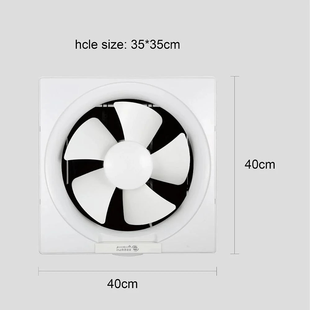 Ventilateur extracteur d'air mural conçu pour la cuisine ou la salle de bain.