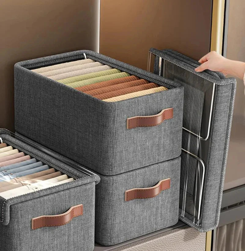 Boîte de Rangement Pliable en Tissu à 9 Compartiments –  2 Organisateurs