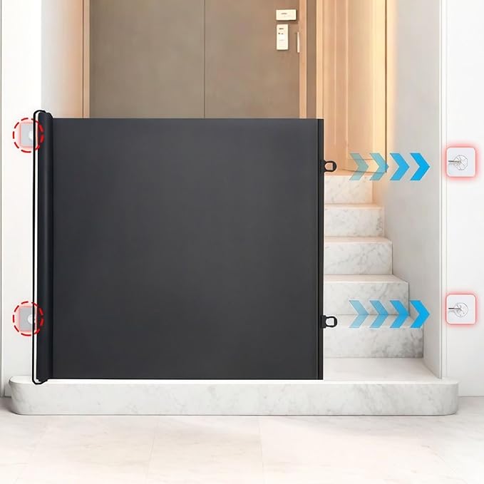 Barrière de Sécurité Rétractable pour Chiens et Chats – Filet de Protection Maison