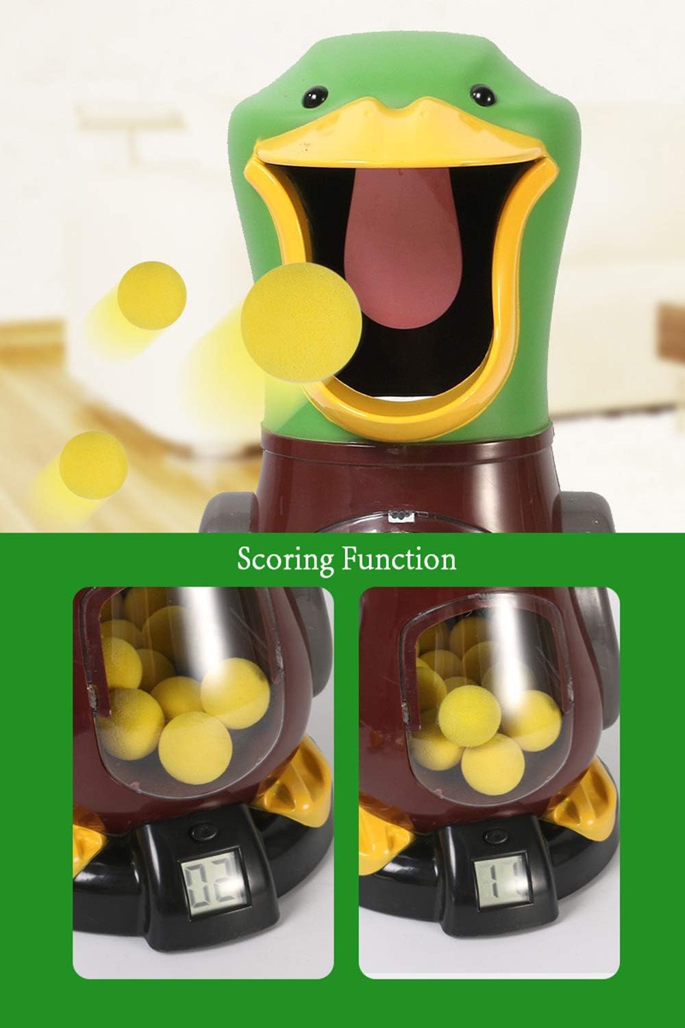 Jouet de Tir “Frappe le Canard” Interactif avec Sons, Lumières et Balles Souples pour Enfants