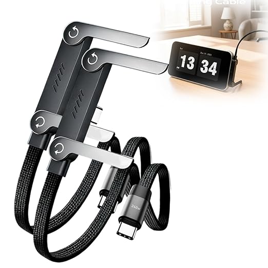 Câble Type-C 240W Ultra Rapide avec Support Téléphone Intégré