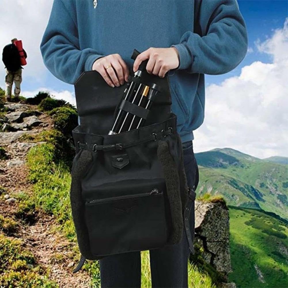 Bâton de Marche Multifonctionnel et Antidérapant – Béquille Réglable et Légère Noir