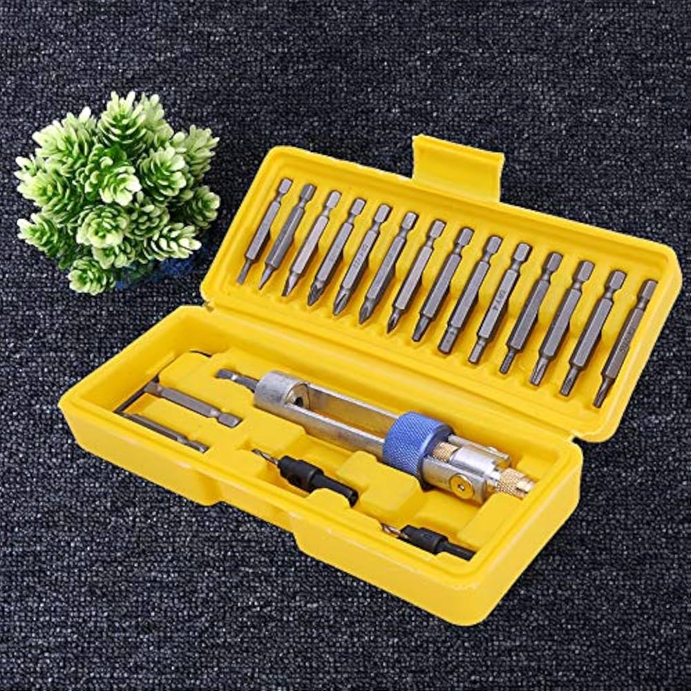 Kit d'embouts de vissage multifonction avec support et foret de centrage