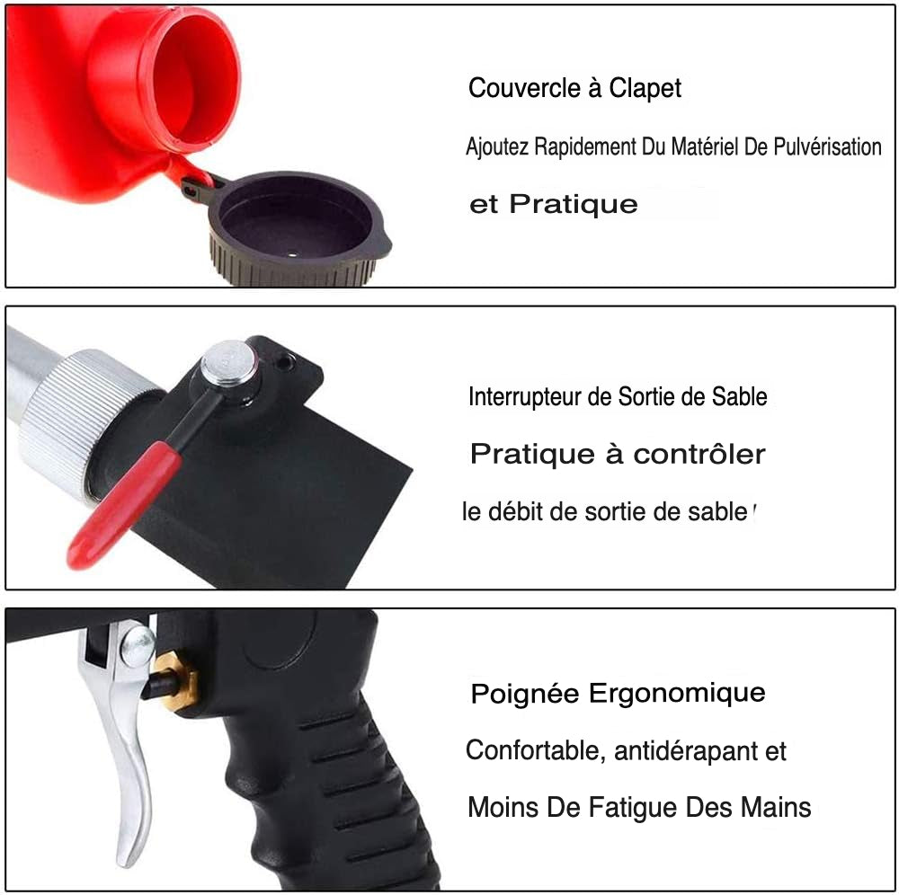 Pistolet Sableur Professionnel 90 PSI Anti-Rouille