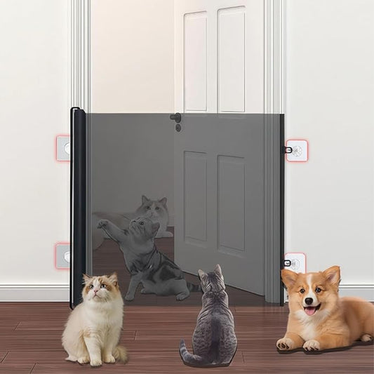 Barrière de Sécurité Rétractable pour Chiens et Chats – Filet de Protection Maison