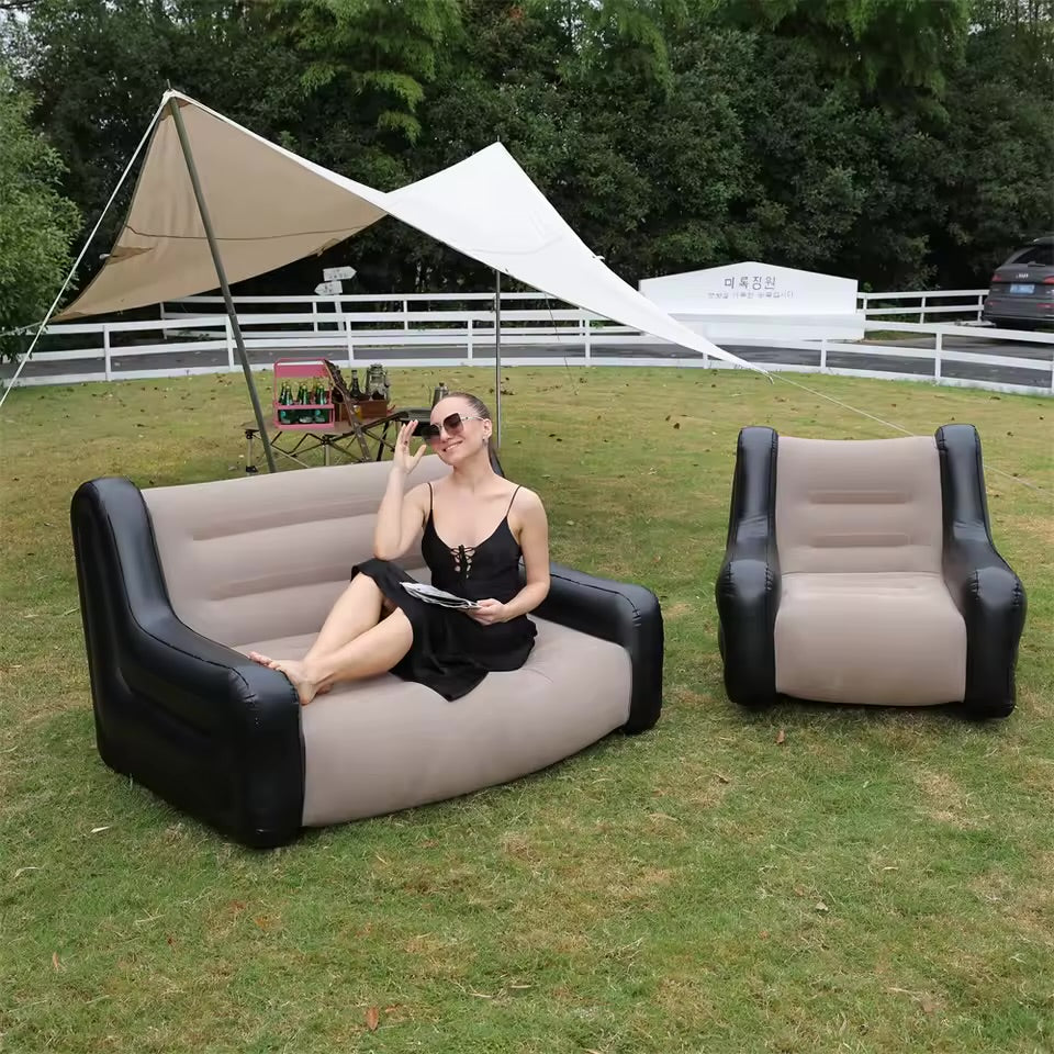 Canapé Gonflable Double – Confort, Design & Détente Intérieure / Extérieure