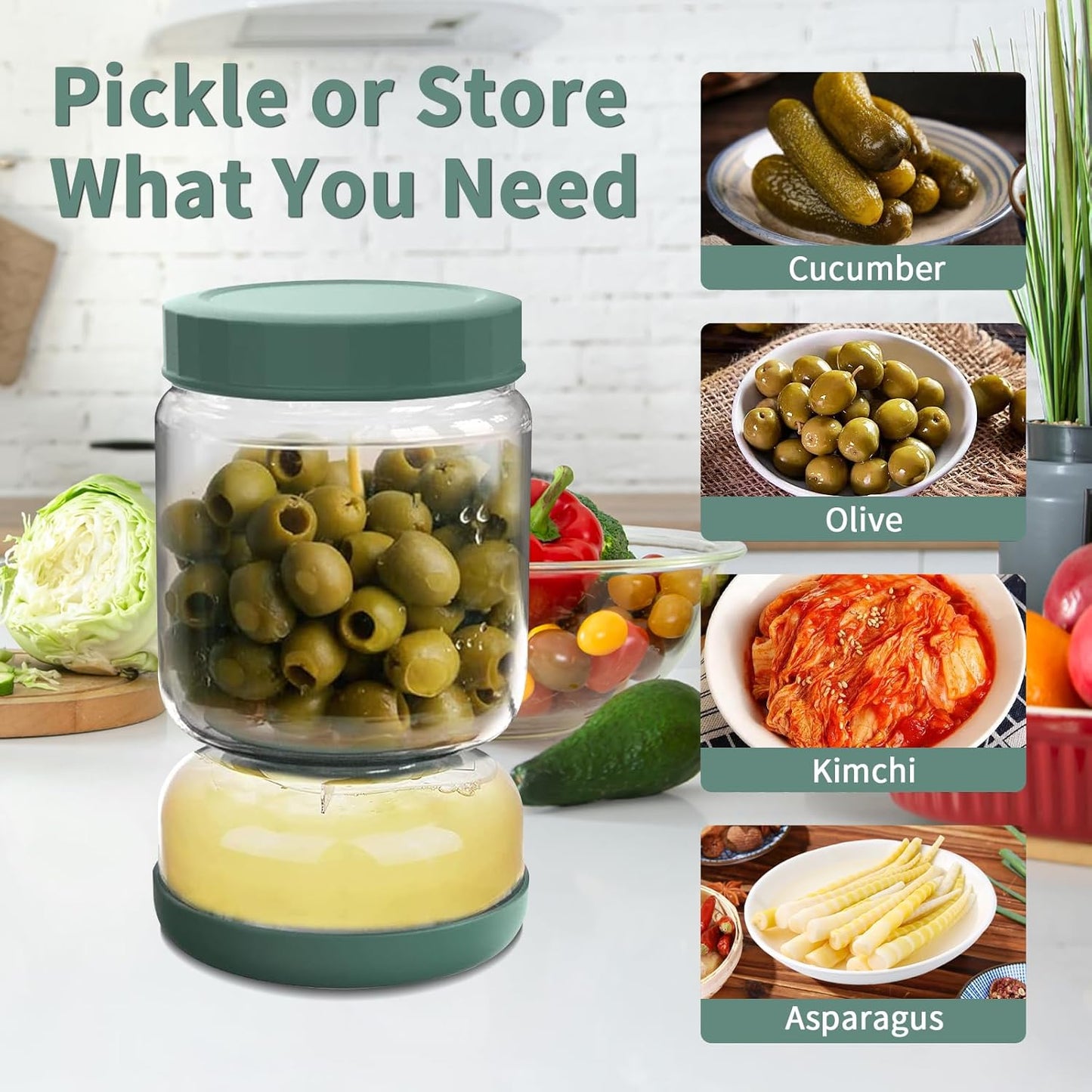 Contenant Hermétique pour Olives, Pickles & Condiments