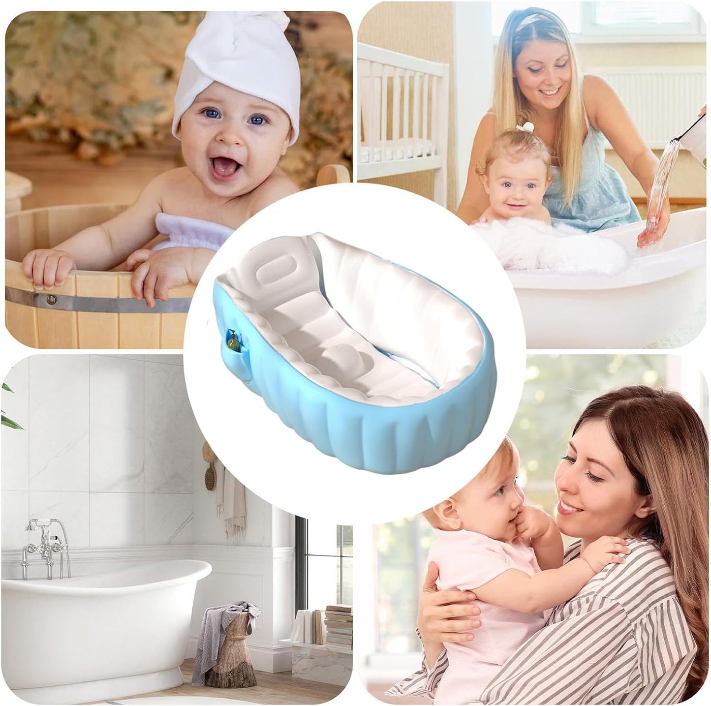 Pataugeoire Bébé Gonflable Portative – Mini Baignoire de Voyage