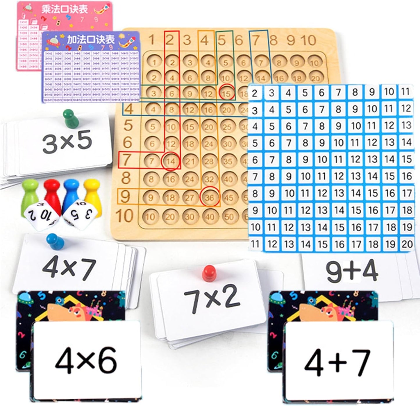 Jeu Éducatif Double Face – Tableau de Multiplication et Jeu de Société Ludique pour Enfants