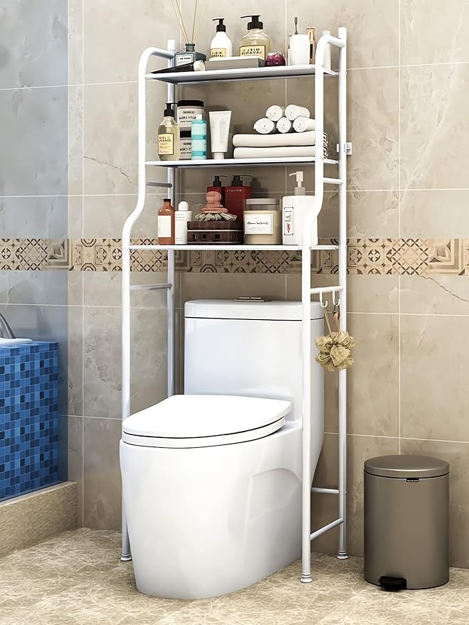 Étagère de rangement multifonctionnelle à 3 niveaux pour toilettes, organisateur de salle de bain