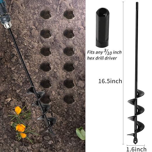 Foret tarière de jardin en acier – accessoire pour perceuse pour plantation Facile
