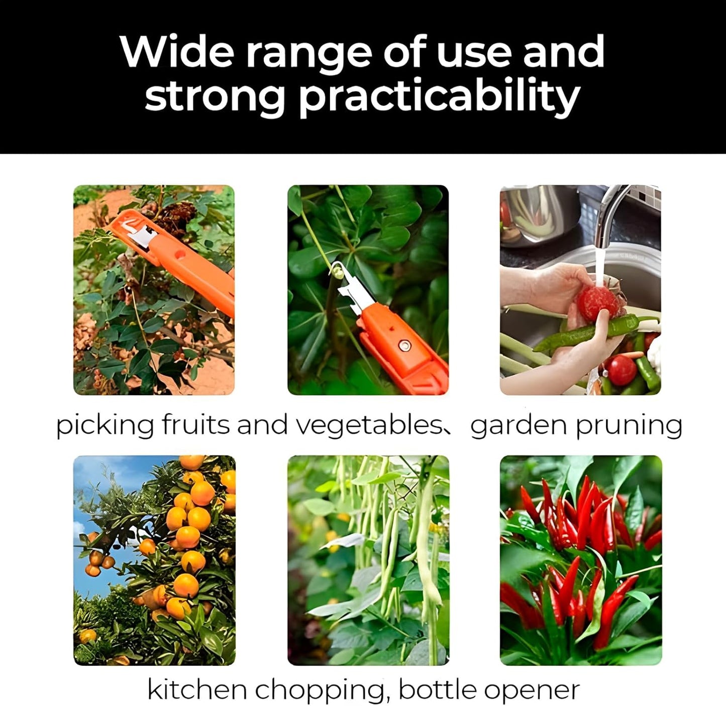 Outil de Récolte Multifonction – Couteau à Pouce et Sécateur pour Cueillette Rapide