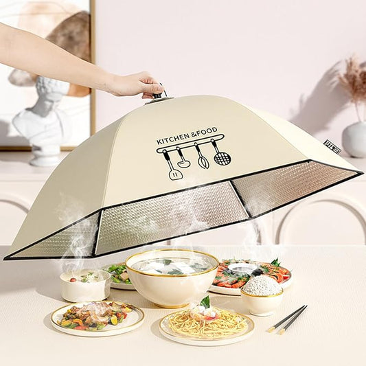 Un couvercle isolant pliable pour garder les plats chauds