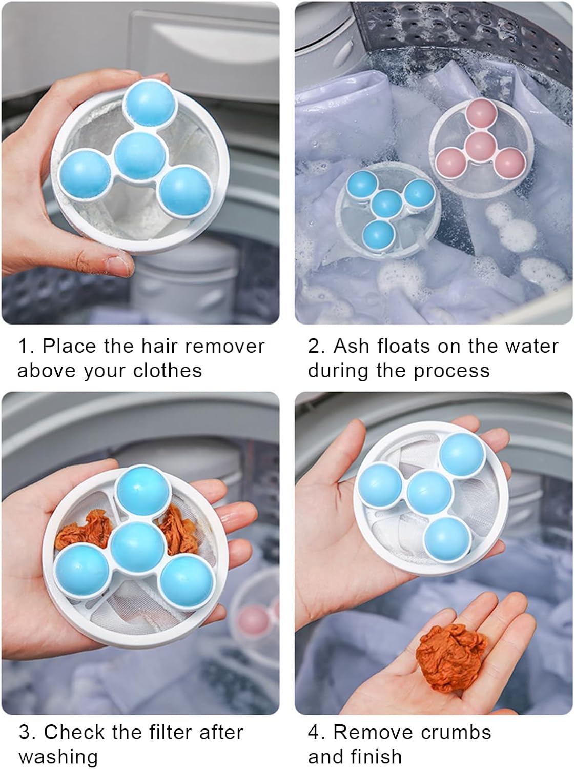 Filet Attrape-Poils Flottant pour Machine à Laver – Élimine les Poils, Peluches et Résidus !