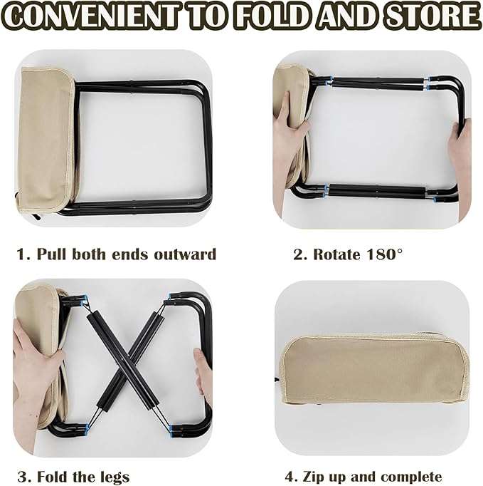 Tabouret Pliant Portable – Chaise de Camping avec Sac de Transport