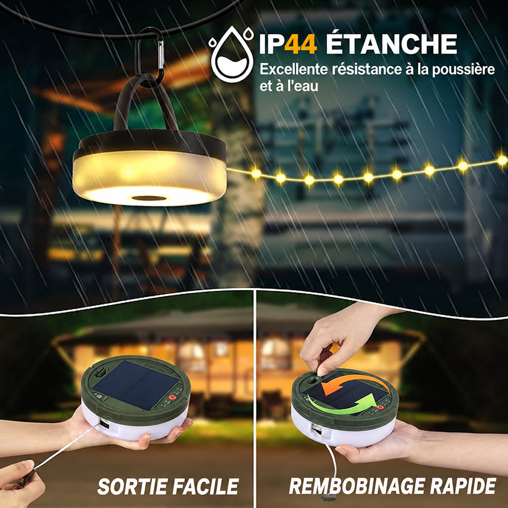 Lampe de Camping avec Guirlande Lumineuse Multicolore – 10 Mètres
