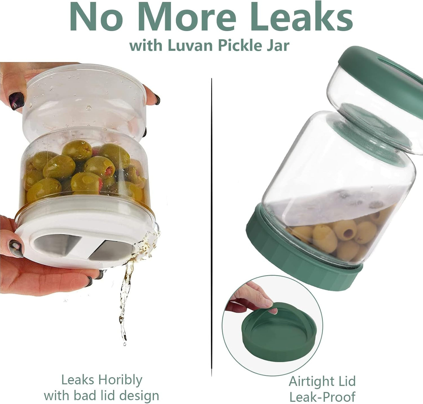 Contenant Hermétique pour Olives, Pickles & Condiments