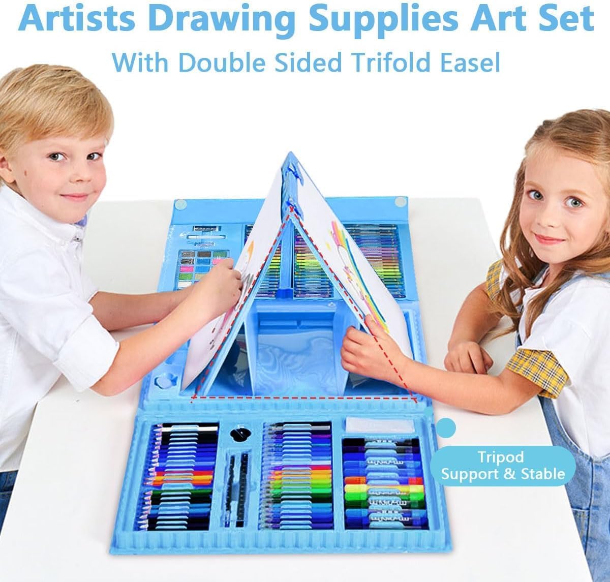 Mallette Artistique Complète pour Enfants – Kit de Dessin et Peinture