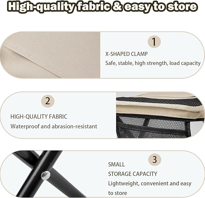 Tabouret Pliant Portable – Chaise de Camping avec Sac de Transport