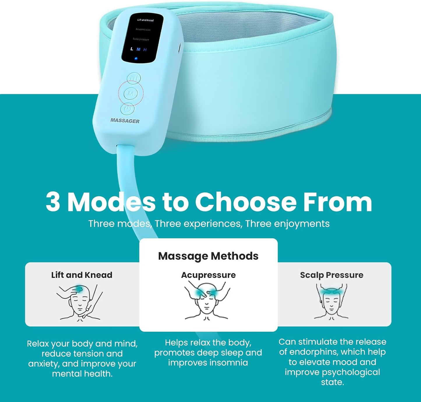 Masseur Électrique Rechargeable pour la Tête – Massage Airbag & Percussion du Cuir Chevelu