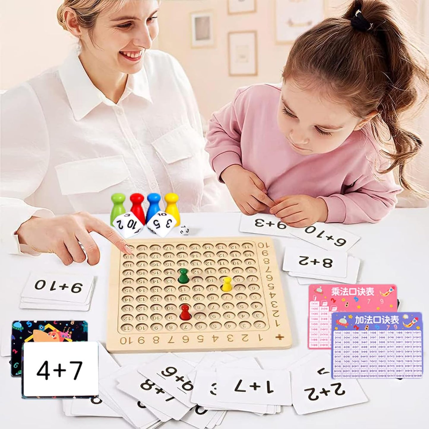 Jeu Éducatif Double Face – Tableau de Multiplication et Jeu de Société Ludique pour Enfants