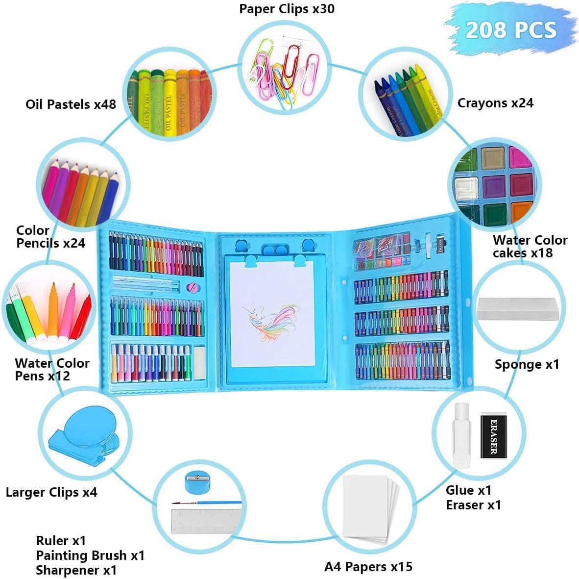 Mallette Artistique Complète pour Enfants – Kit de Dessin et Peinture