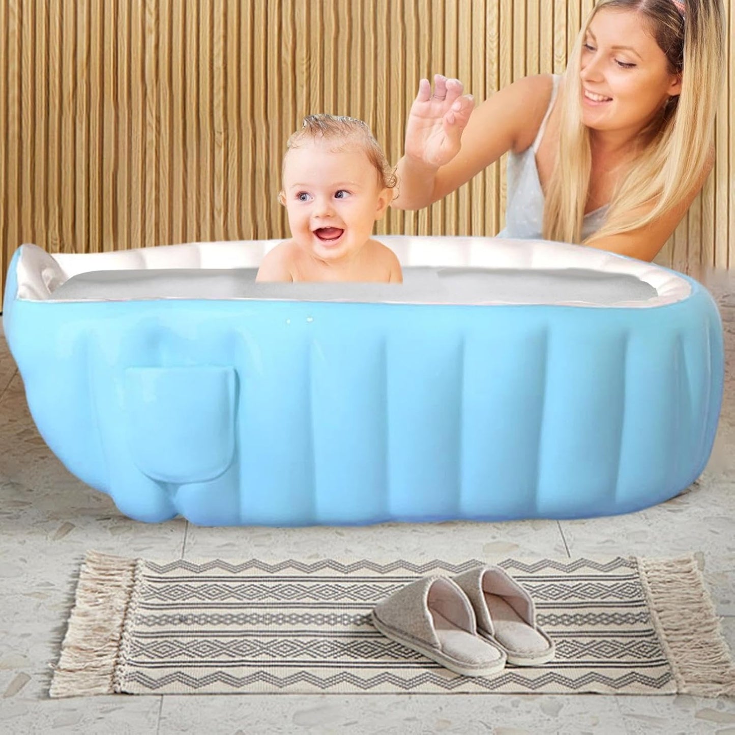 Pataugeoire Bébé Gonflable Portative – Mini Baignoire de Voyage