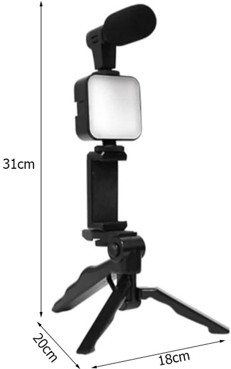 Kit Vlogging Smartphone Complet – Micro Stéréo & Lumière LED pour Créateurs de Contenu