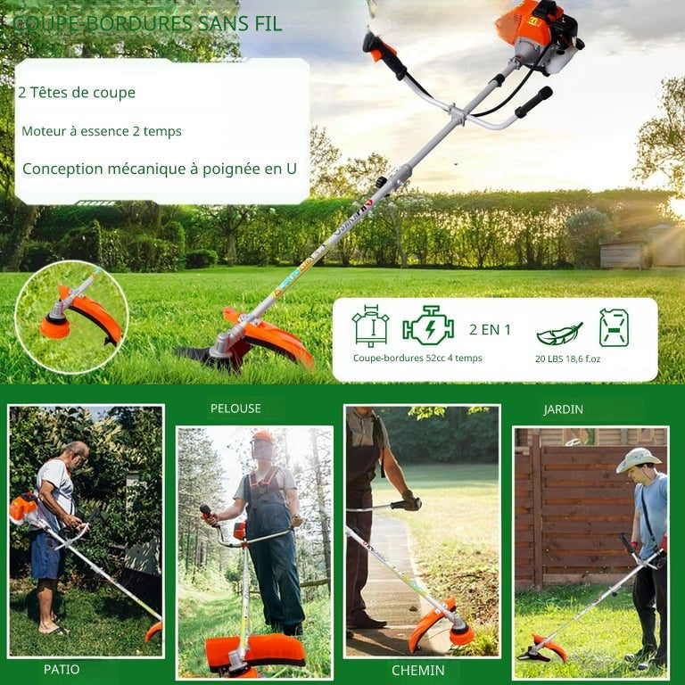 Débroussailleuse Thermique à Essence – Outil de Jardinage Professionnel