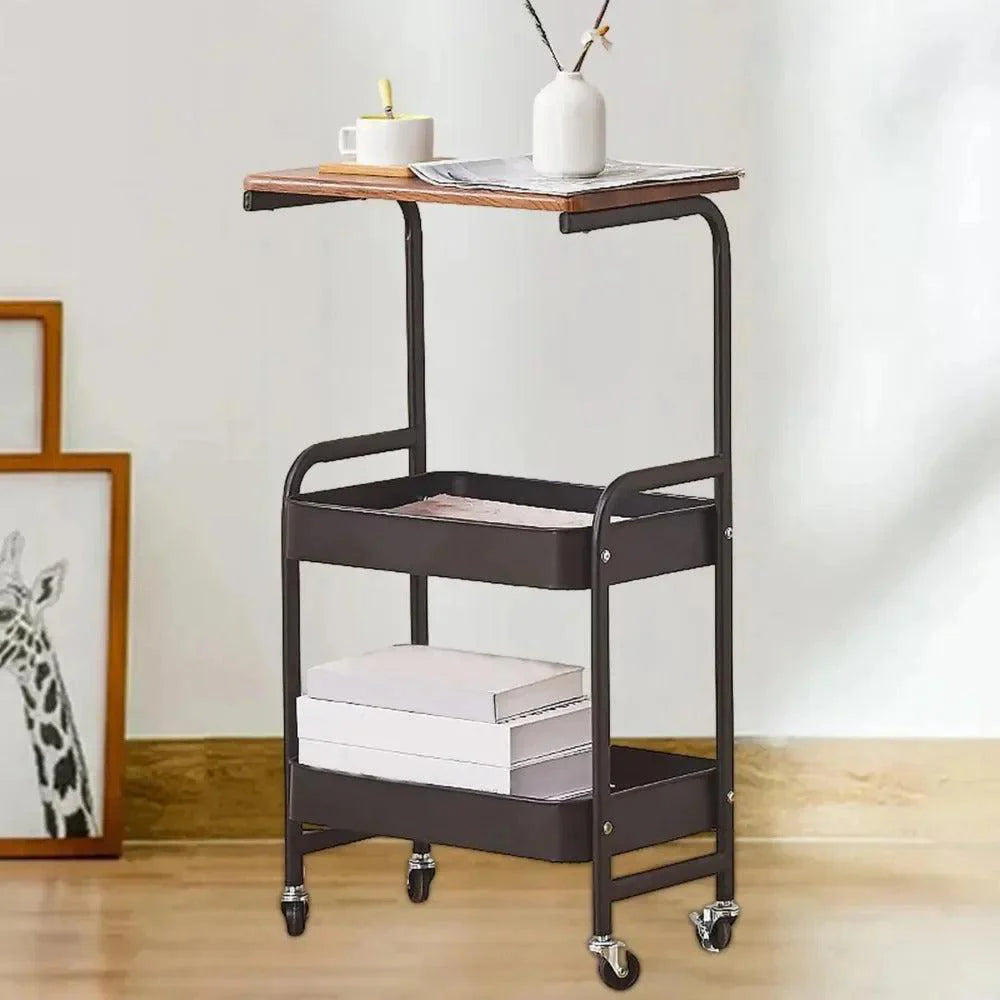 Chariot de Rangement 3 Niveaux Étagères Perforées – Maison 7