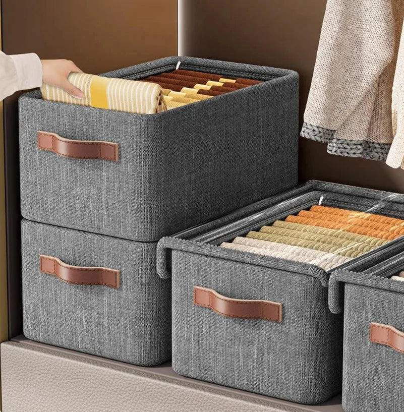 Boîte de Rangement Pliable en Tissu à 9 Compartiments –  2 Organisateurs