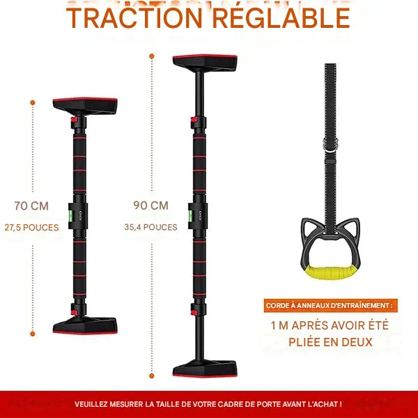 Barre de Traction Télescopique pour Porte – Musculation à Domicile