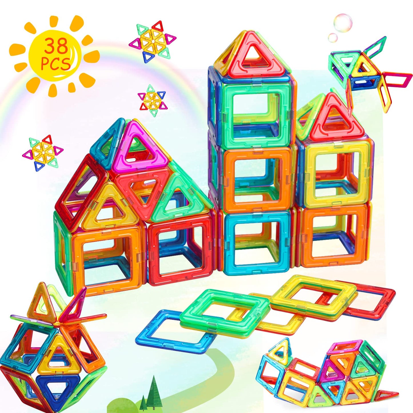 Blocs Magnétiques Éducatifs – Jeu de Construction Créatif pour Enfants