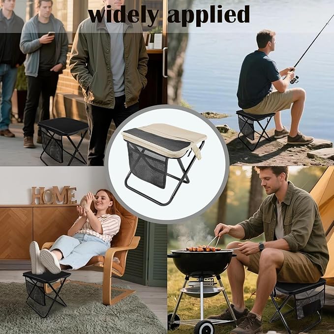 Tabouret Pliant Portable – Chaise de Camping avec Sac de Transport